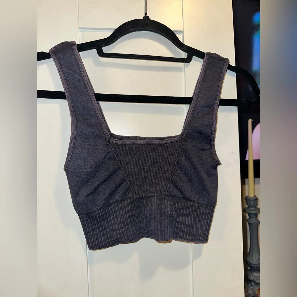 NWOT Free People Movement Good Karma Square-Neck Bra In Washed Black - Image 8