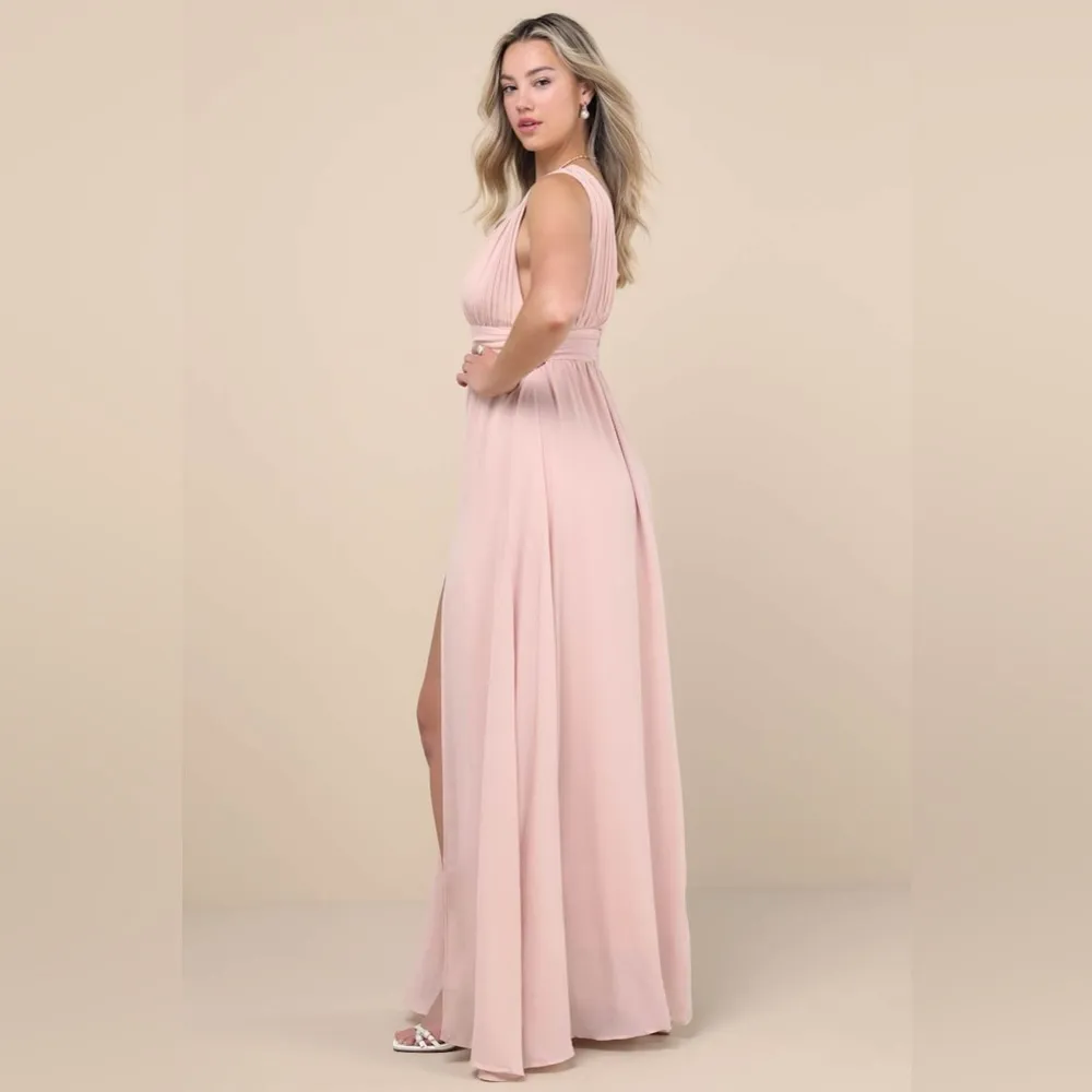 Lulus Heavenly Hues Blush Maxi Dress Size L - Image 8