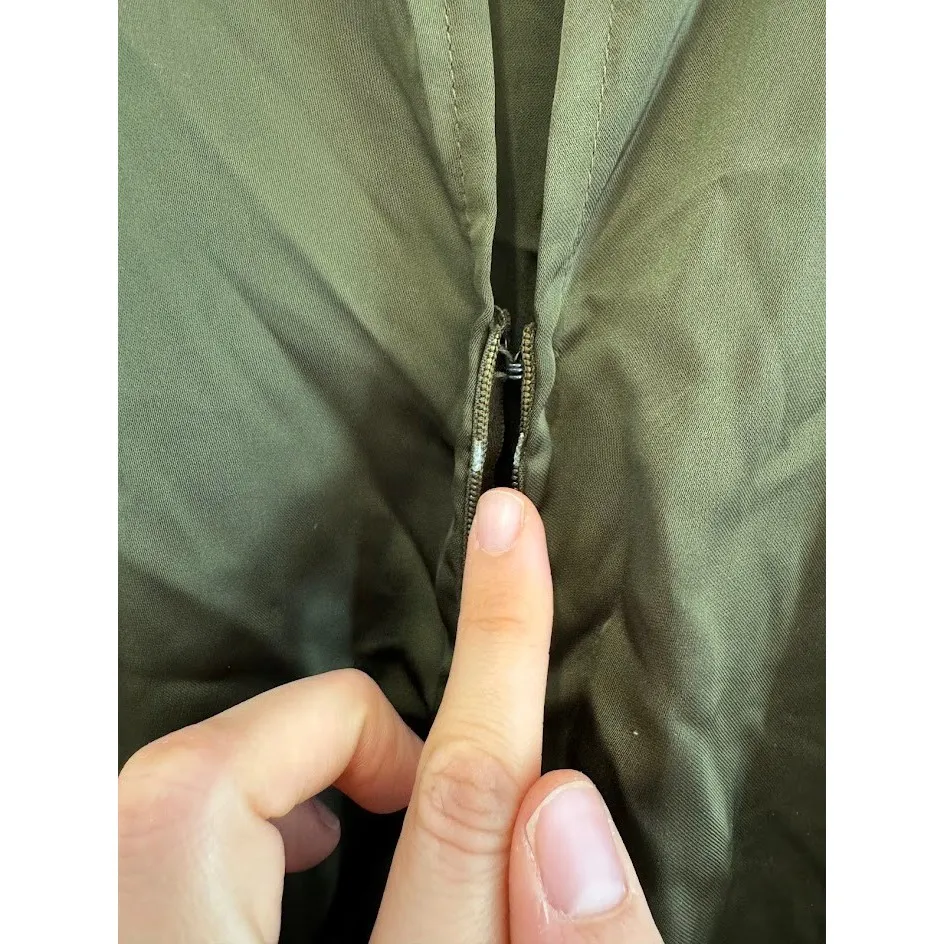 Lulus Olive Green Satin High Neck Sleeveless Maxi Dress With Slits Size L - Image 12