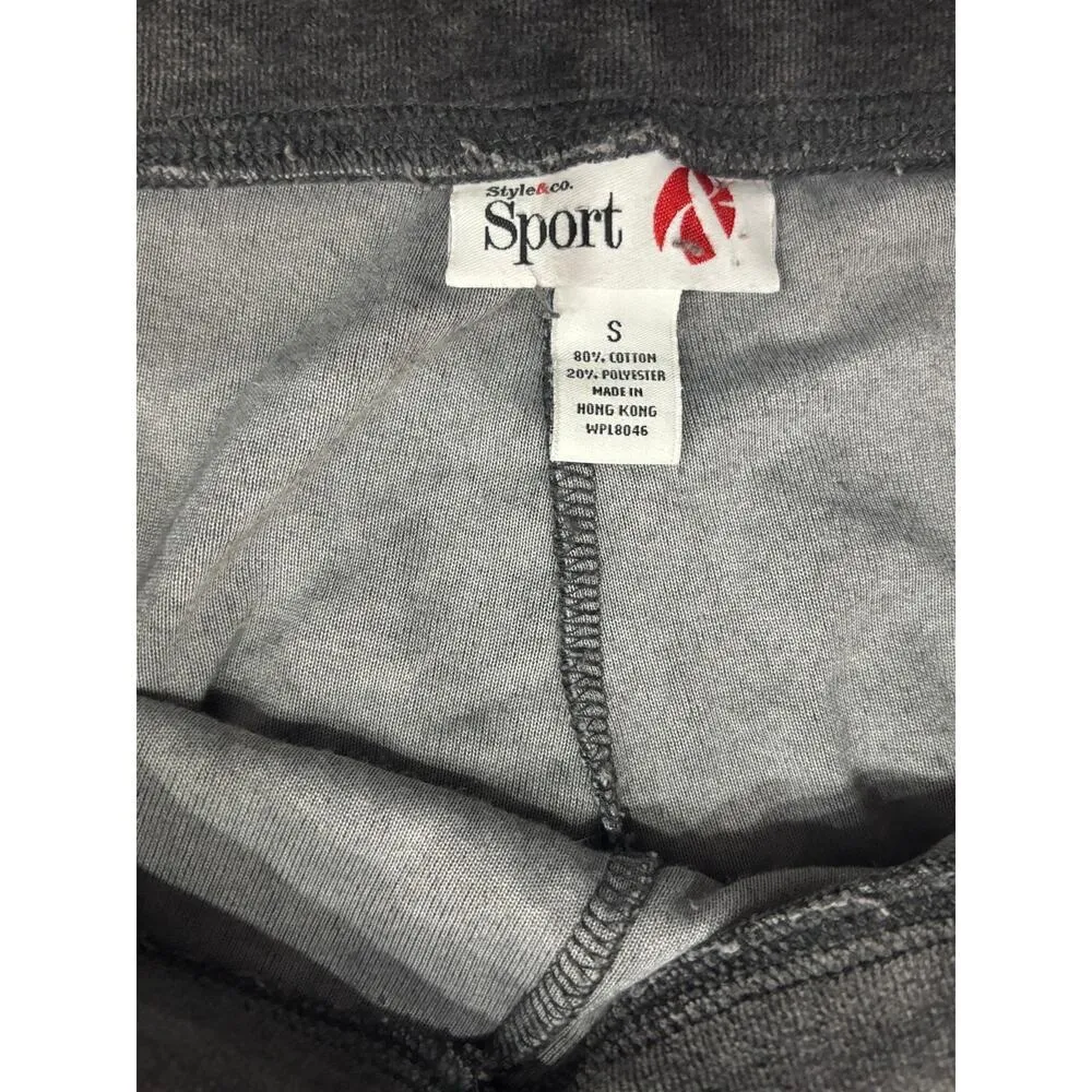 Style&Co Sports pink floral embroidered velour sweatpants Small - Image 4