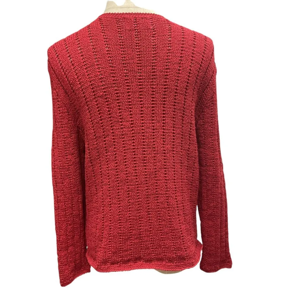 Pendleton Classic Women's V-Neck Cardigan Sweater Long Sleeve Red Size L Vintage - Image 4