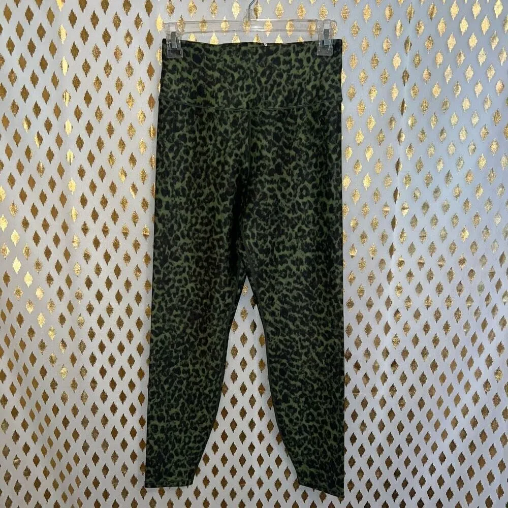 NWT Good American Leggings Core Power Pesto Leopard green 7/8 ankle High Rise si - Image 3