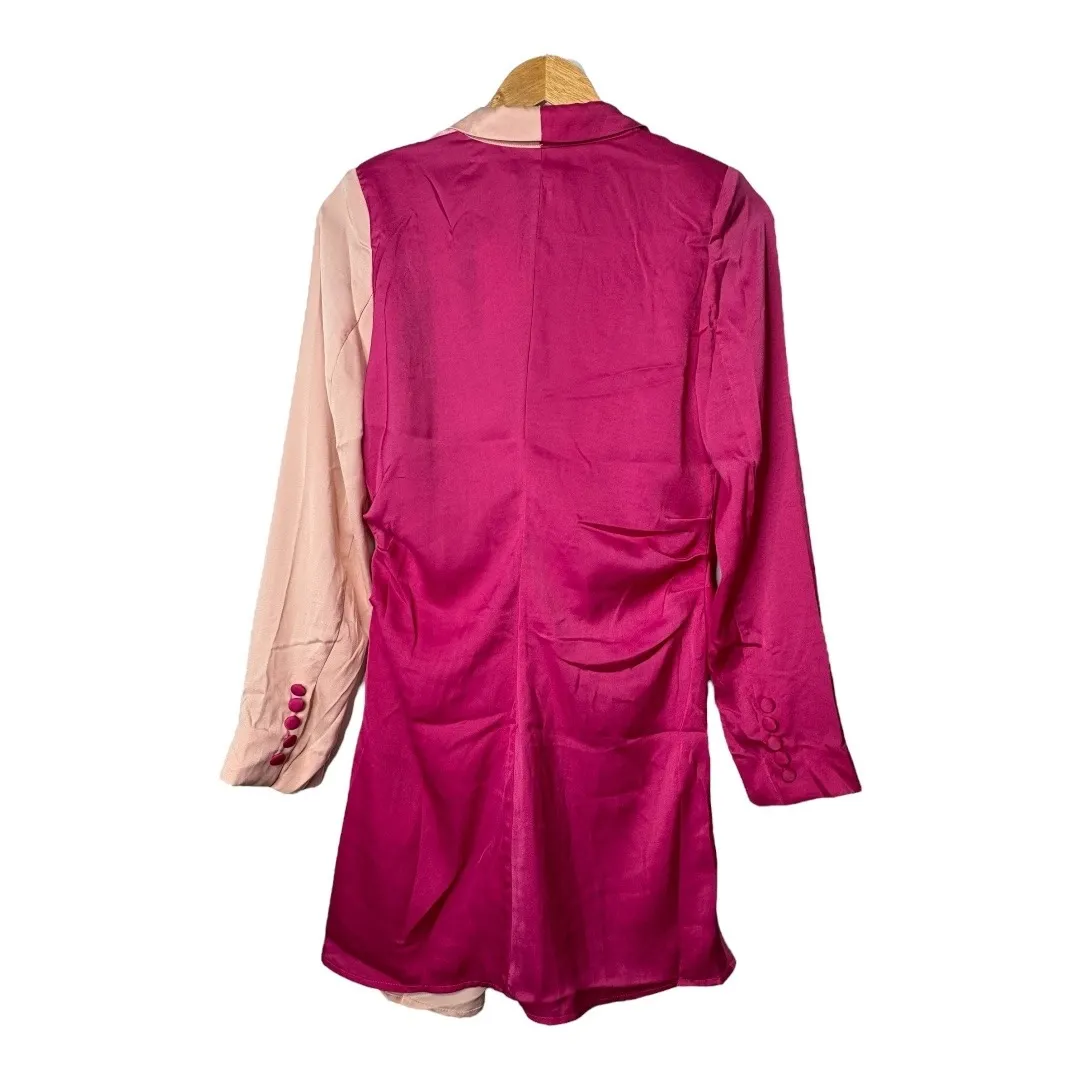 Choosy‎ In The Mood Pink Fuchsia Colorblock Twist Front 2 Toned Dress Size 2 NWT - Image 6