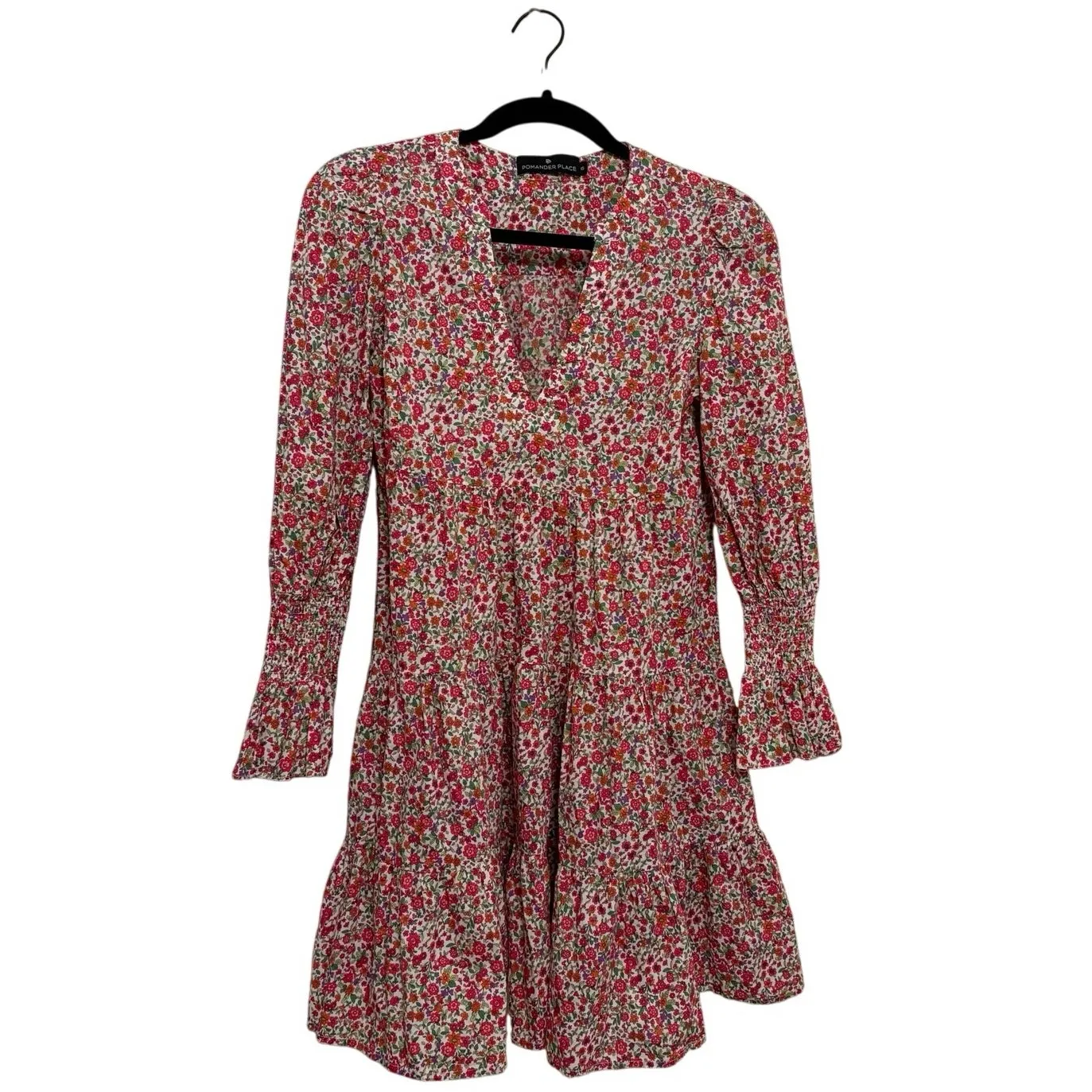 Tuckernuck Pomander Place 100% Cotton Floral Poplin Kenzo Mini Dress Size XS Pink - Image 2