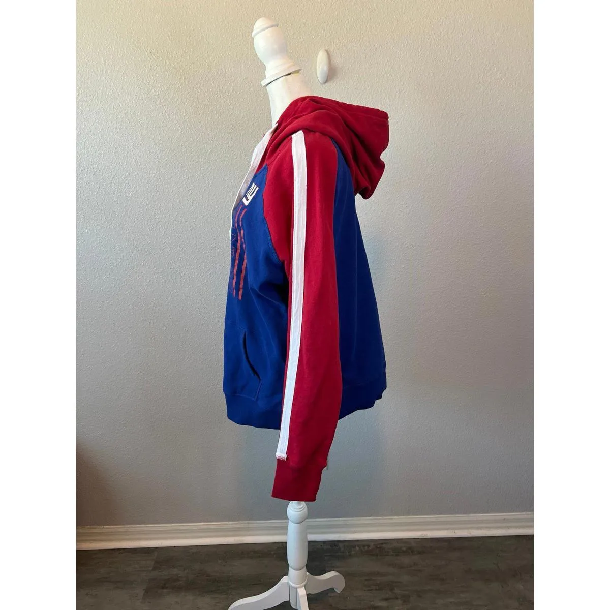 NFL Team Apparel NY Giants Hoodie Blue/Red Size XXL *Flaw - Image 4