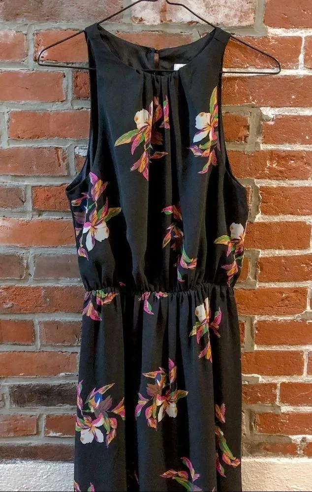 Floral Print Sleeveless High Neck Maxi Sundress - Image 3