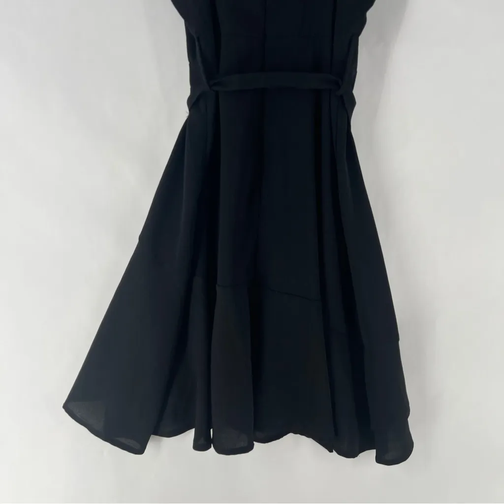 She + Sky Black Sleeveless Cami Dress Flounce Wrap Skirt Fit & Flare Mini Size S - Image 8