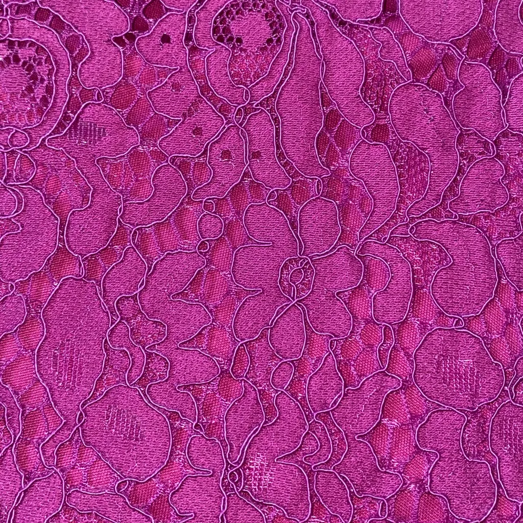 LYNN RYAN floral lace overlay poncho style attached tank top fuchsia size 3XL Purple - Image 4