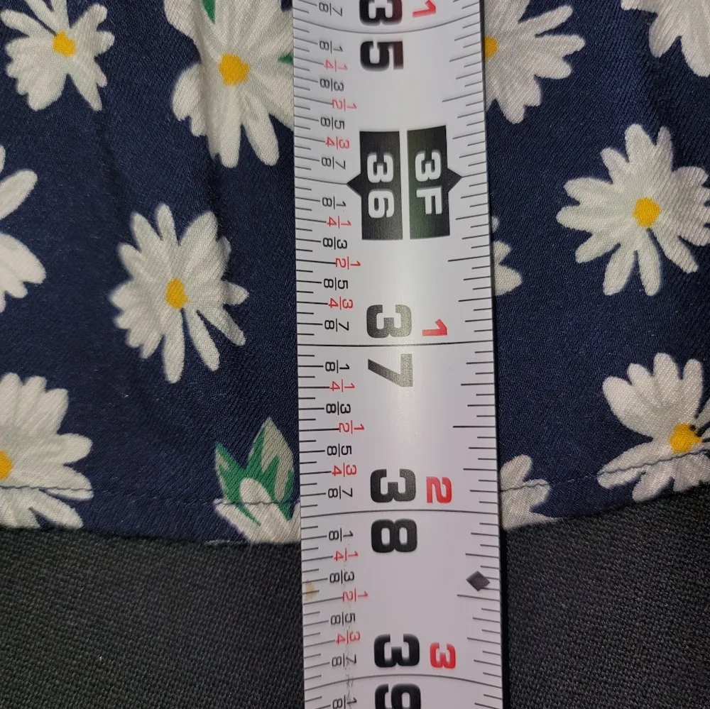 Old Navy Women Blue Floral Cotton & Rayon V-Neck Long Sleeve Knee Length Dress M - Image 16