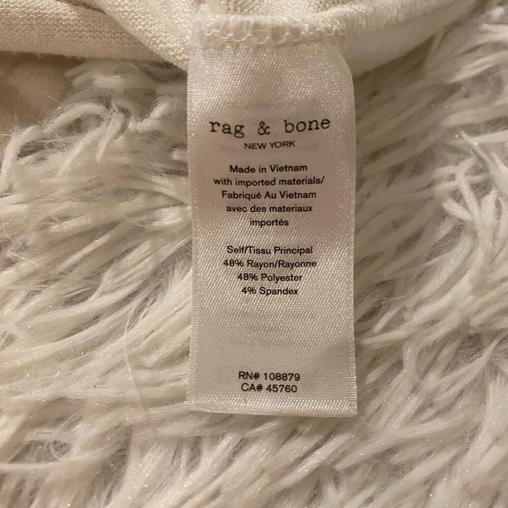 Rag & Bone V Neck Sweater in White Small - Image 6