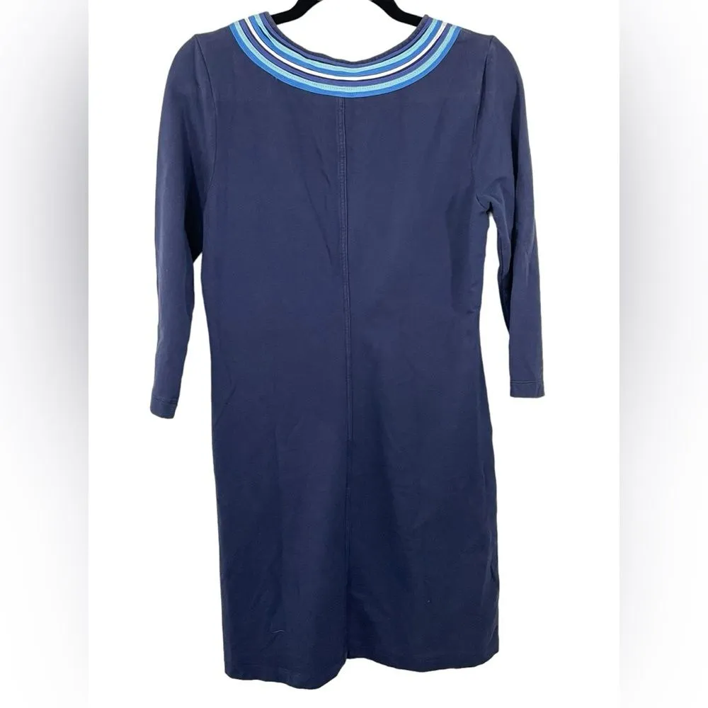 Lilly‎ Pulitzer Clarkson French Terry Shift Dress Navy V-Neck Size MEDIUM - Image 3