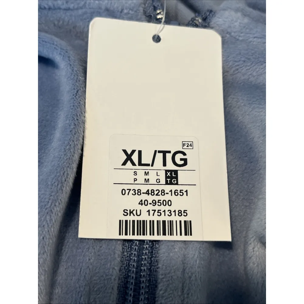 Refuge Hoodie Jacket Womens XL Blue Velour Velvet Full Zip Rinestone QUEEN NEW - Image 8