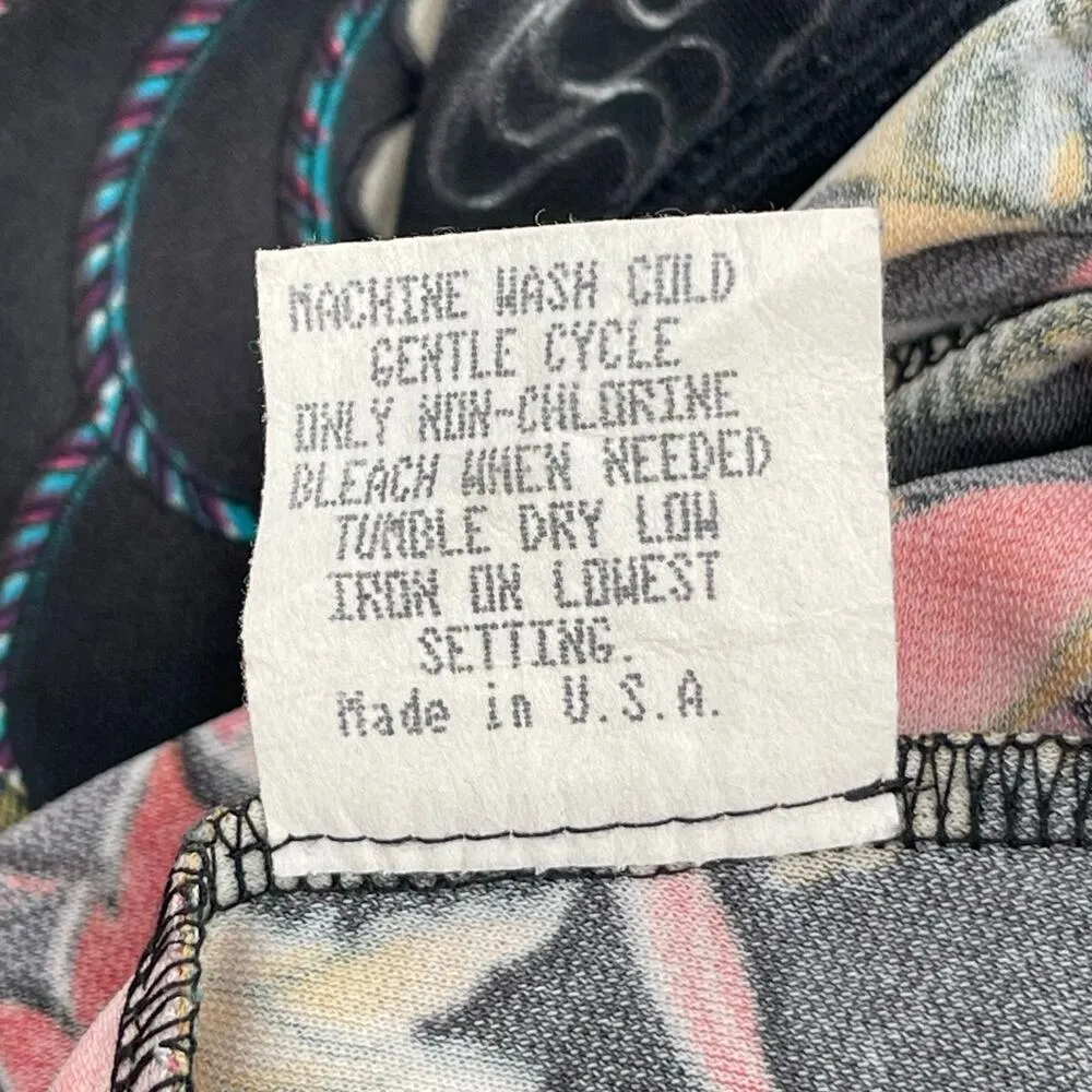 VINTAGE TRIXXI Skirt Size Medium Pull On Fairy Whimsy Goth Floral Babydoll Y2K Black - Image 5