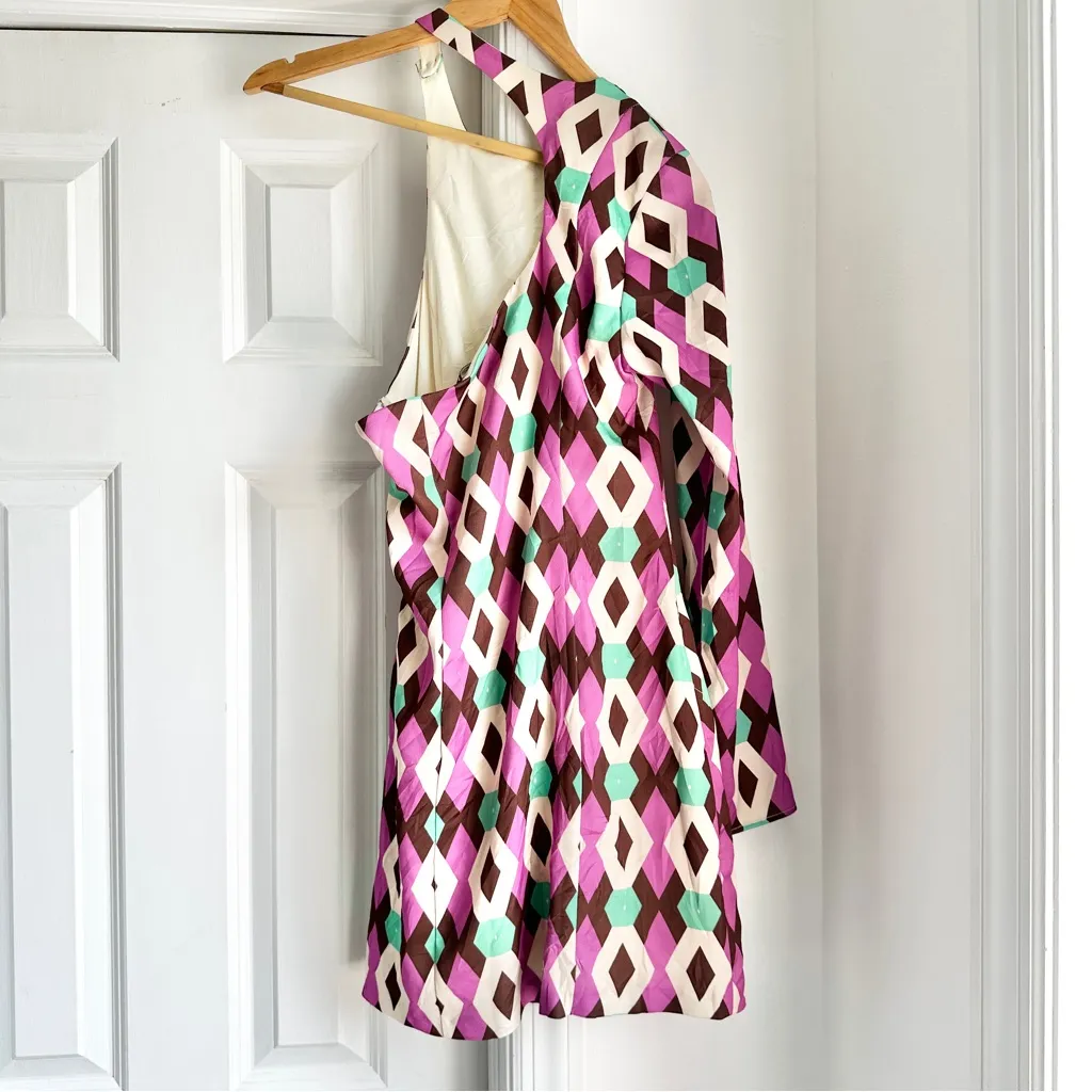 Zara Geometric Patterned One Shoulder Dress - Image 6
