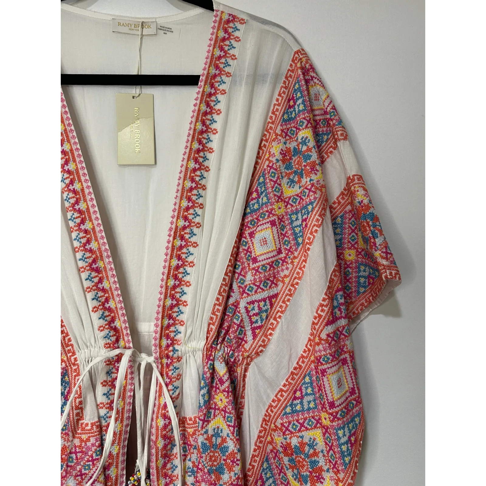 Ramy Brook Samira Beaded Cotton Cover-Up Dress Sz Medium NWT Oversized Cover-Up - Image 5