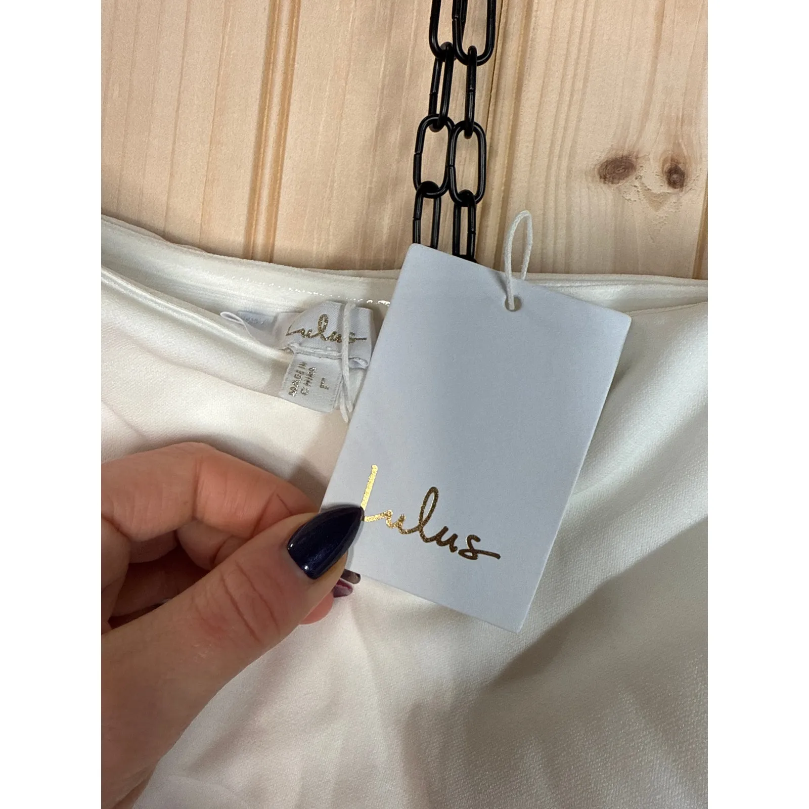 NWT Lulus Exceptional Romance White Off-the-Shoulder Mermaid Maxi Dress Bride L - Image 9