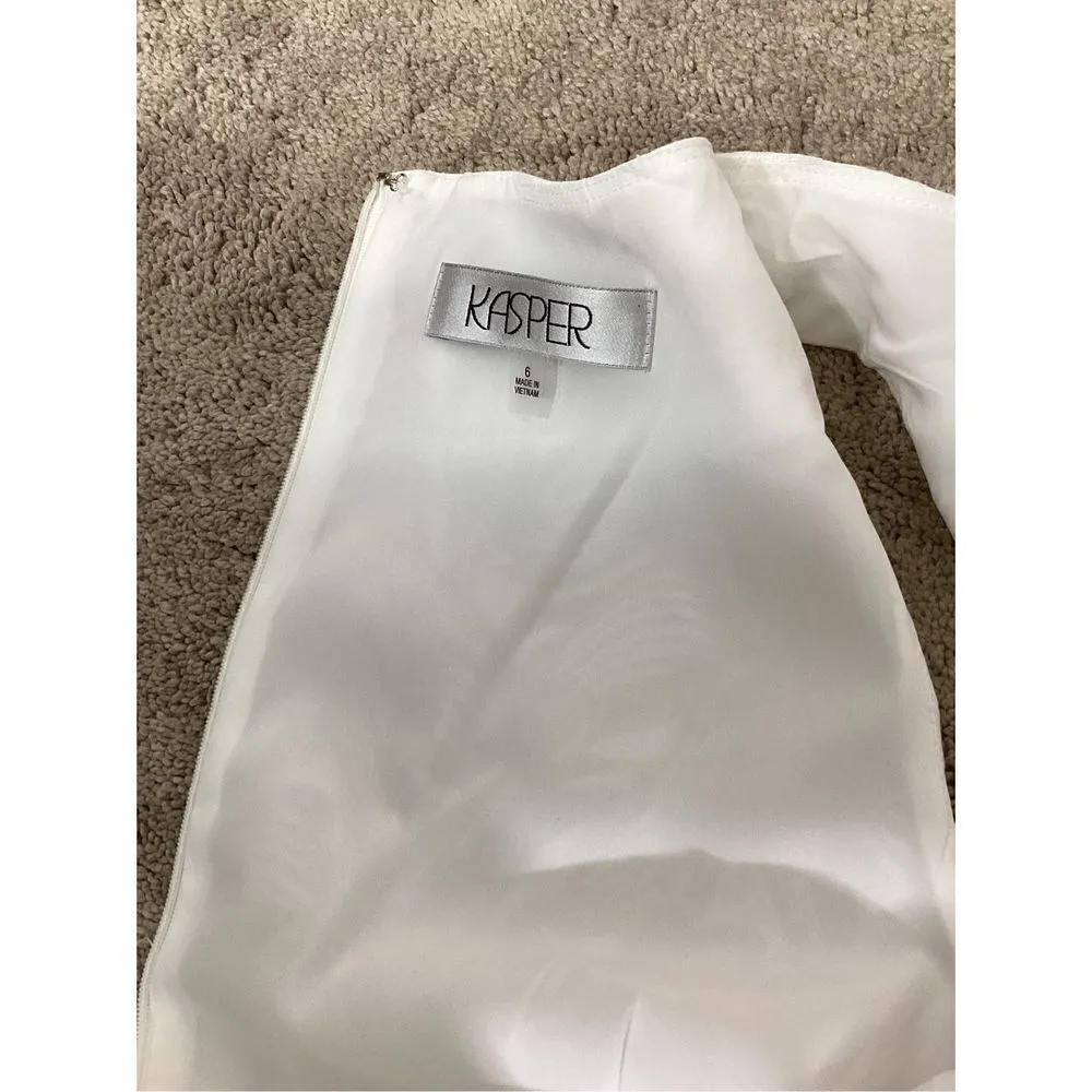 New. Kasper empire waist white dress. Size 6. Retail $99 - Image 11