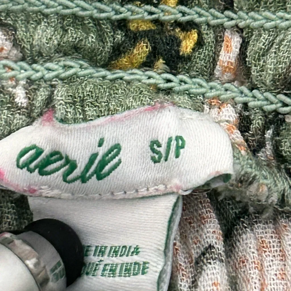 Aerie Floral Pants Green Size S - Image 4