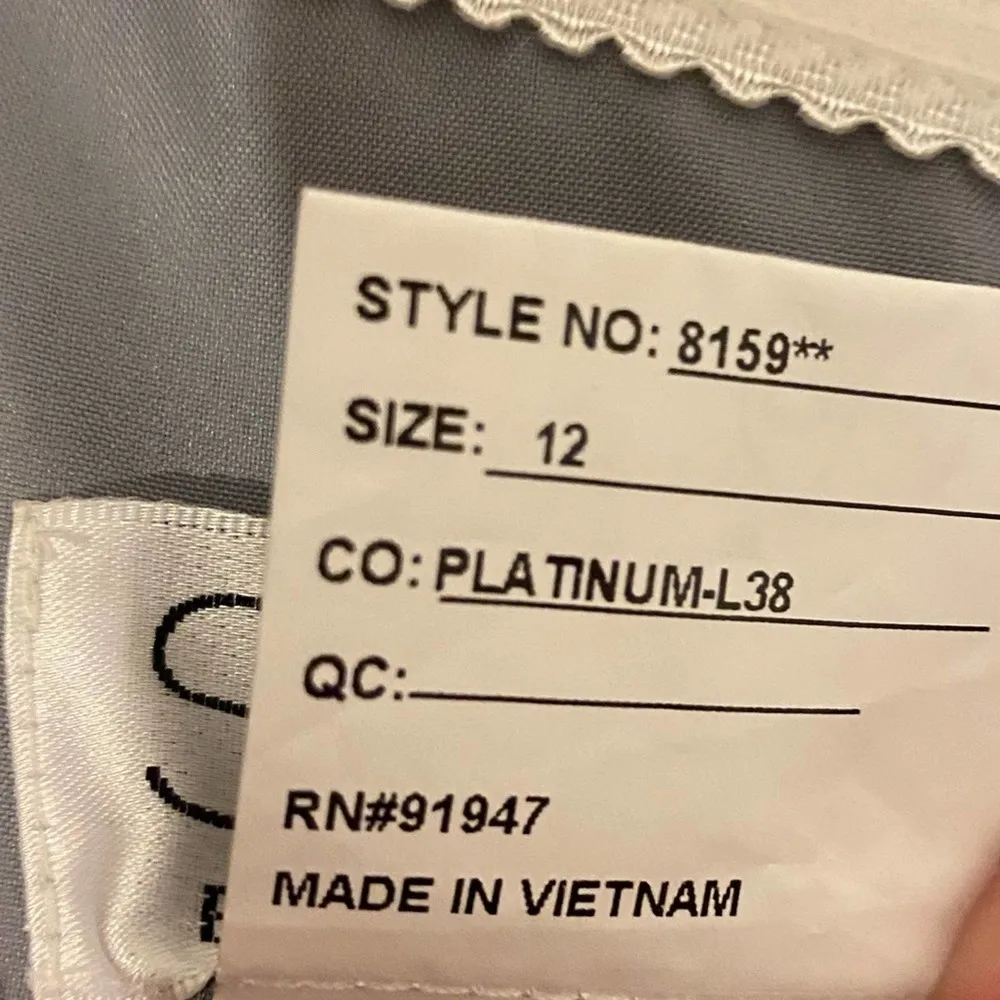 NWOT Social Bridesmaids Strapless Georgette Evening Formal Gown, Platinum, 12 - Image 10