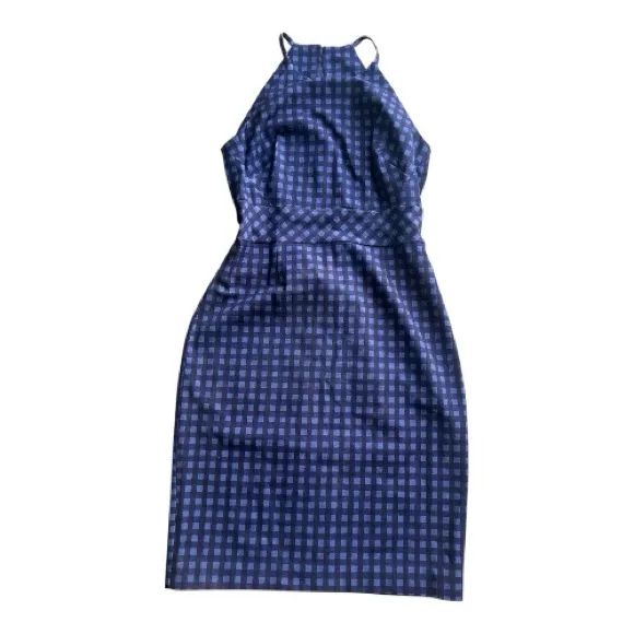Banana Republic Denim Gingham Halter Dress 4P - Image 3