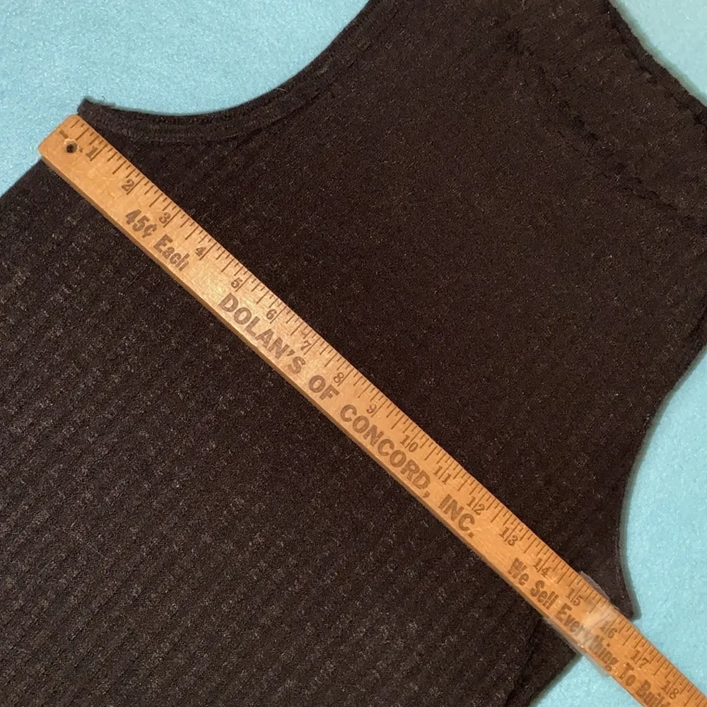 WHO WHAT WEAR rib knit turtleneck sleeveless midi black side slit NEW size S - Image 8