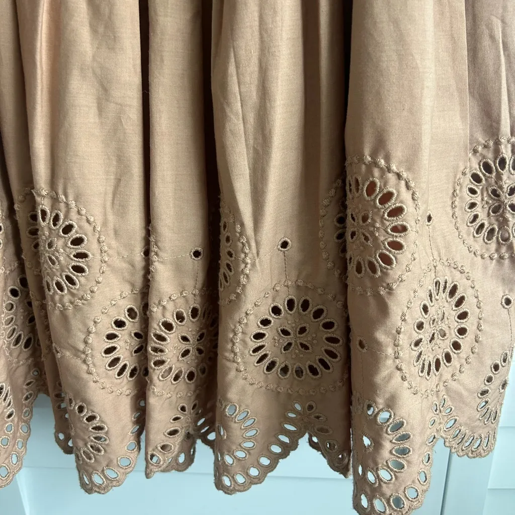 Abercrombie & Fitch | Emerson poplin puff sleeve embroidered eyelet hem dress - Image 8