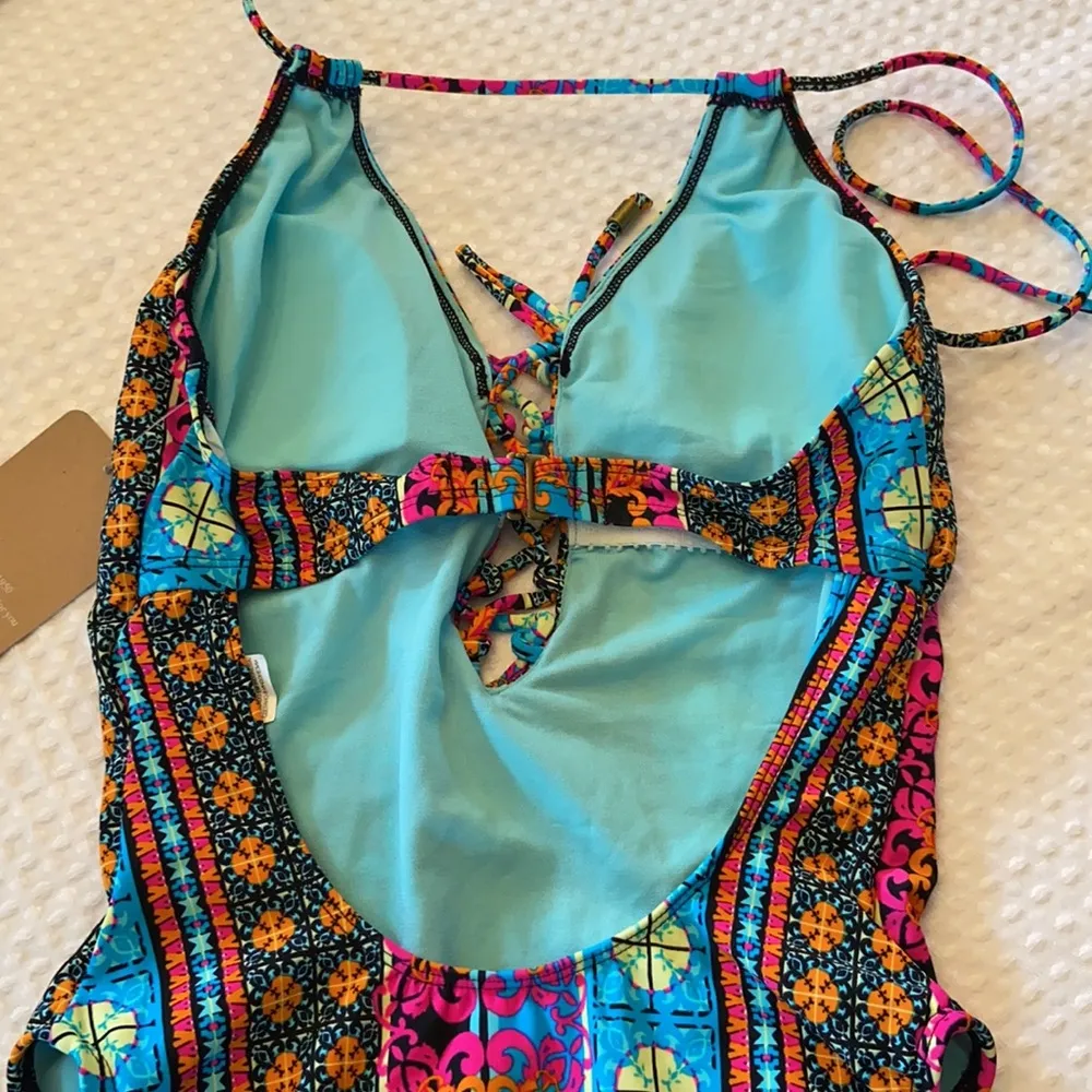 Hobie NWT!  Bright Multicolor One Piece Swimsuit - Image 7