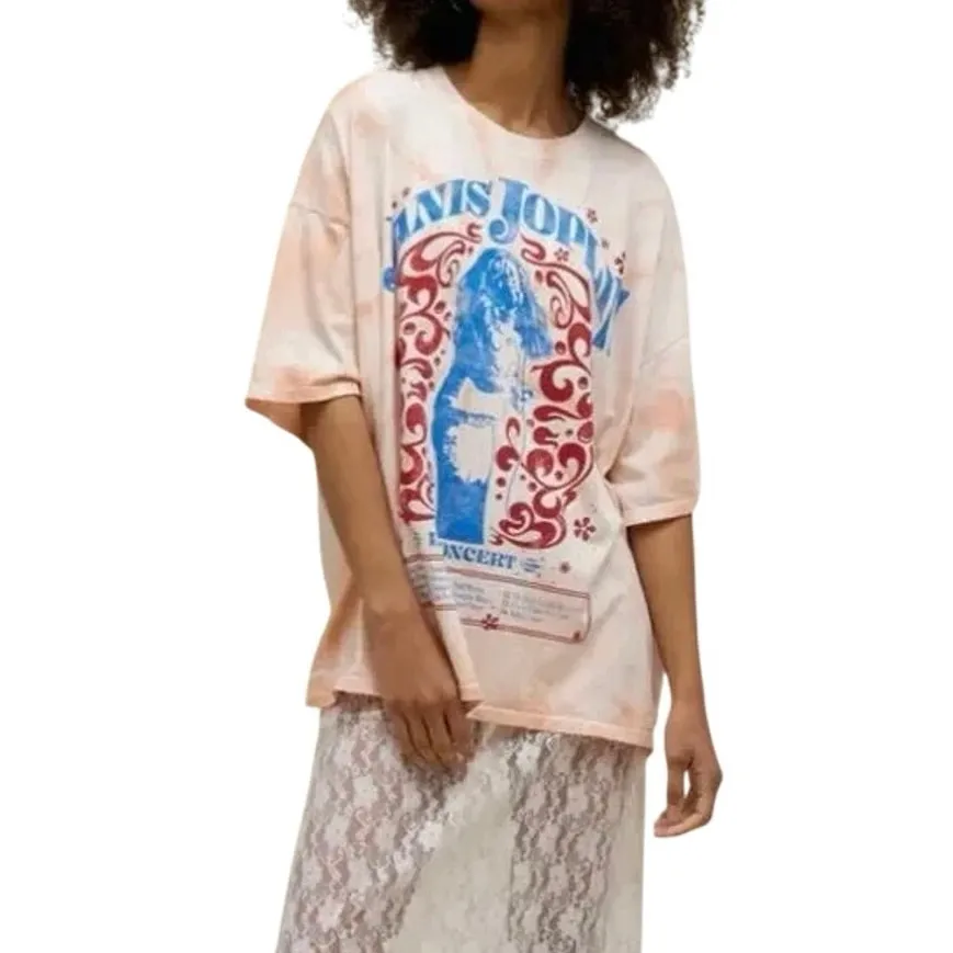 DAYDREAMER Janis Joplin in Concert One Size Tee w/ Sun Burst Tie Dye New w/o Tag - Image 3