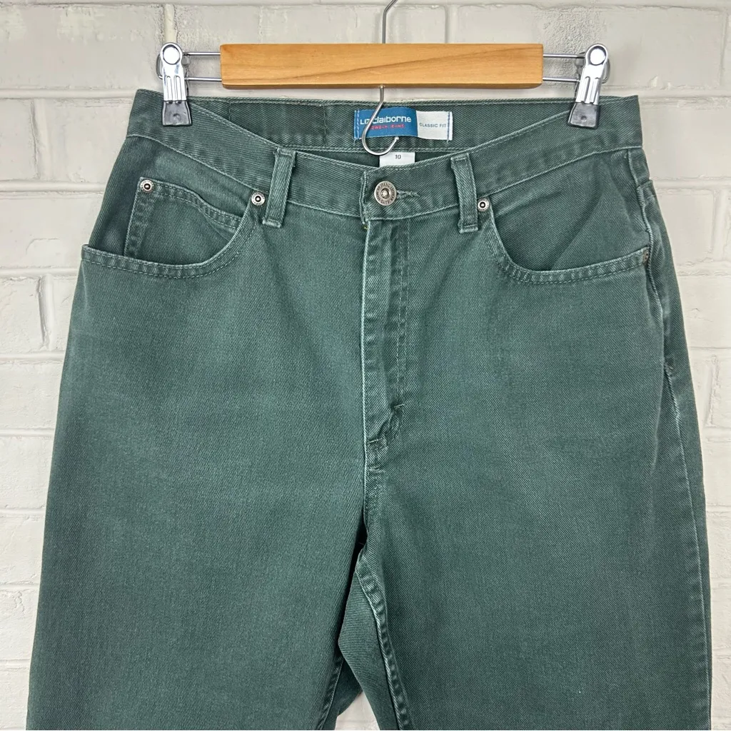 Vintage Liz Claiborne Lizwear Green Classic Fit Jeans Size 10 - Image 3