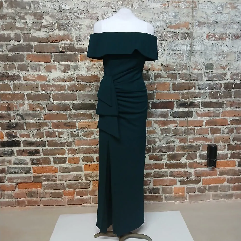 Xscape Formal Evening Gown Women's Size 4 Green Wedding Guest Party Bridesmaid - Image 3