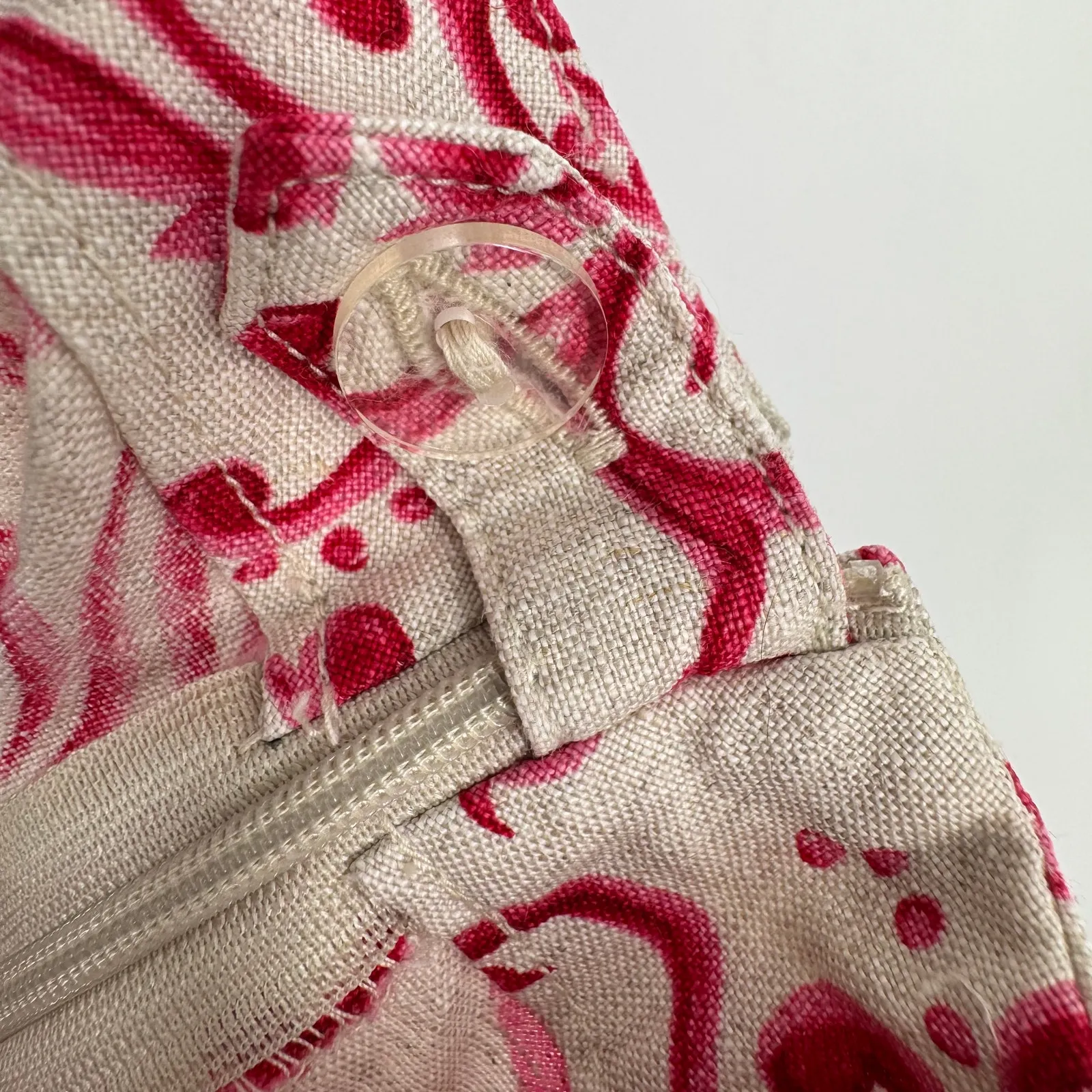 Talbots pants 12P 100% Irish linen cropped paisley pink tan beach resortwear - Image 6
