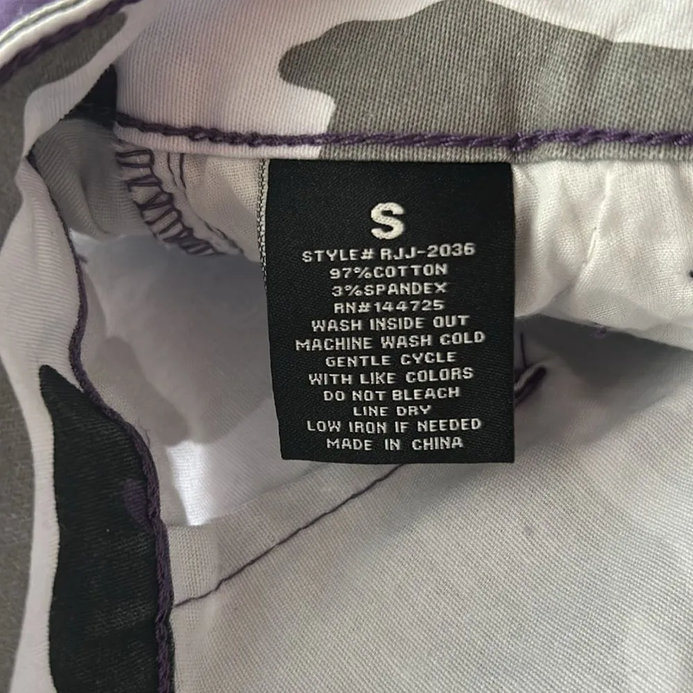 Twiin Sisters Size S Belted Color Twill Jogger Cargo Pants in Purple Camouflage - Image 8