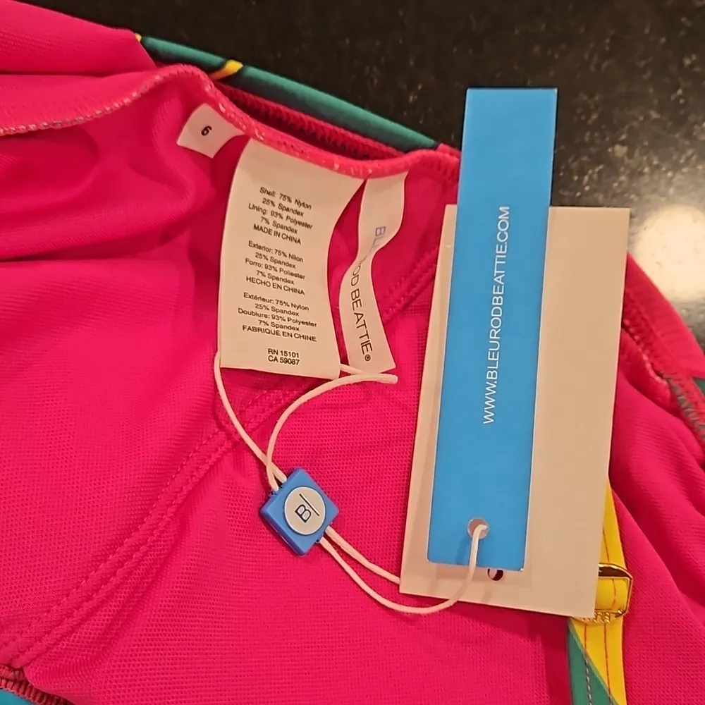 💕BLEU ROD BEATTIE💕 Life Of The Party Plunge Neck One Piece Swimsuit ~ 6 NWT - Image 10