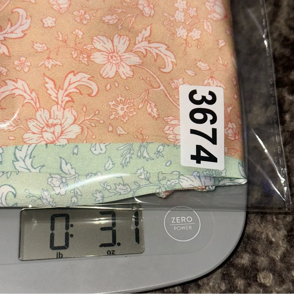 Anthropologie Current Air M Pink Pastel Floral Short Tiered Tie Neck Top Blouse - Image 7