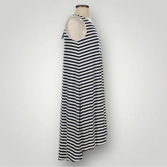 Sonnet James A Play Dress Black‎ White Striped Sleeveless Swing Dress Small New Black - Image 5