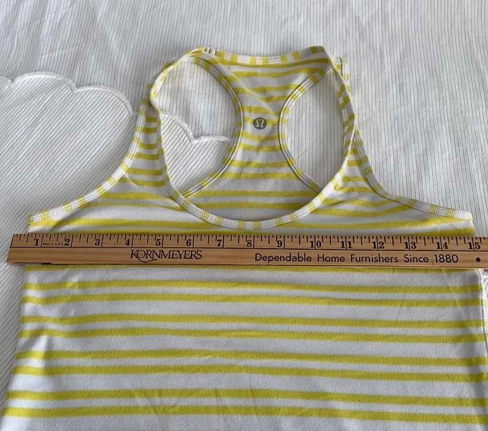 Lululemon Yellow and white striped Razorback tank - Image 3