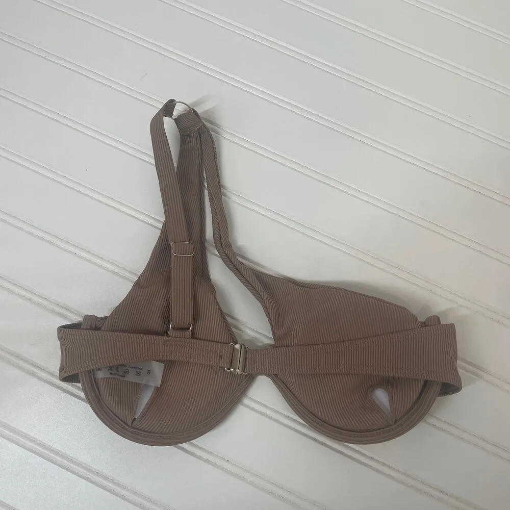 Brown & Blue Pink One Shoulder & Low Rise 2 Piece Swimsuit Size Small - Image 3