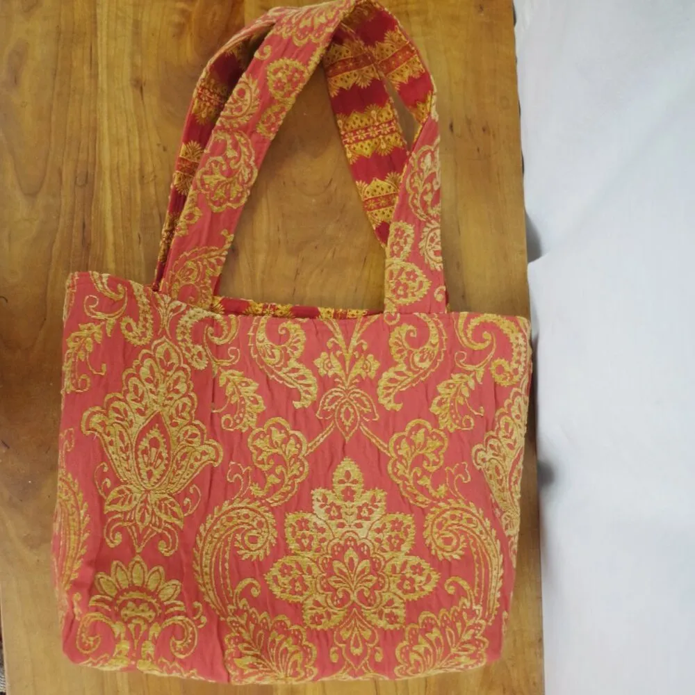 Julie Havener Upholstery Patterned Cloth Tote Bag Red - Image 6