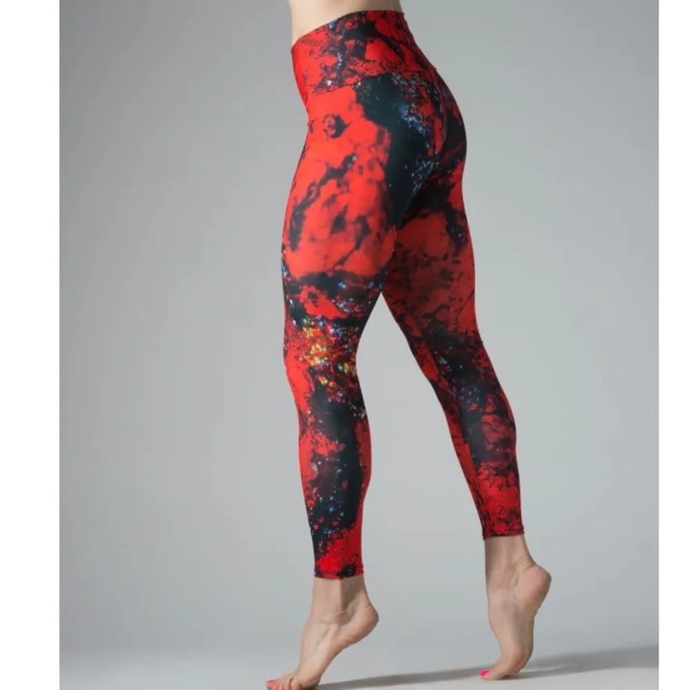Colorful spandex yoga leggings women size XLarge Red - Image 3