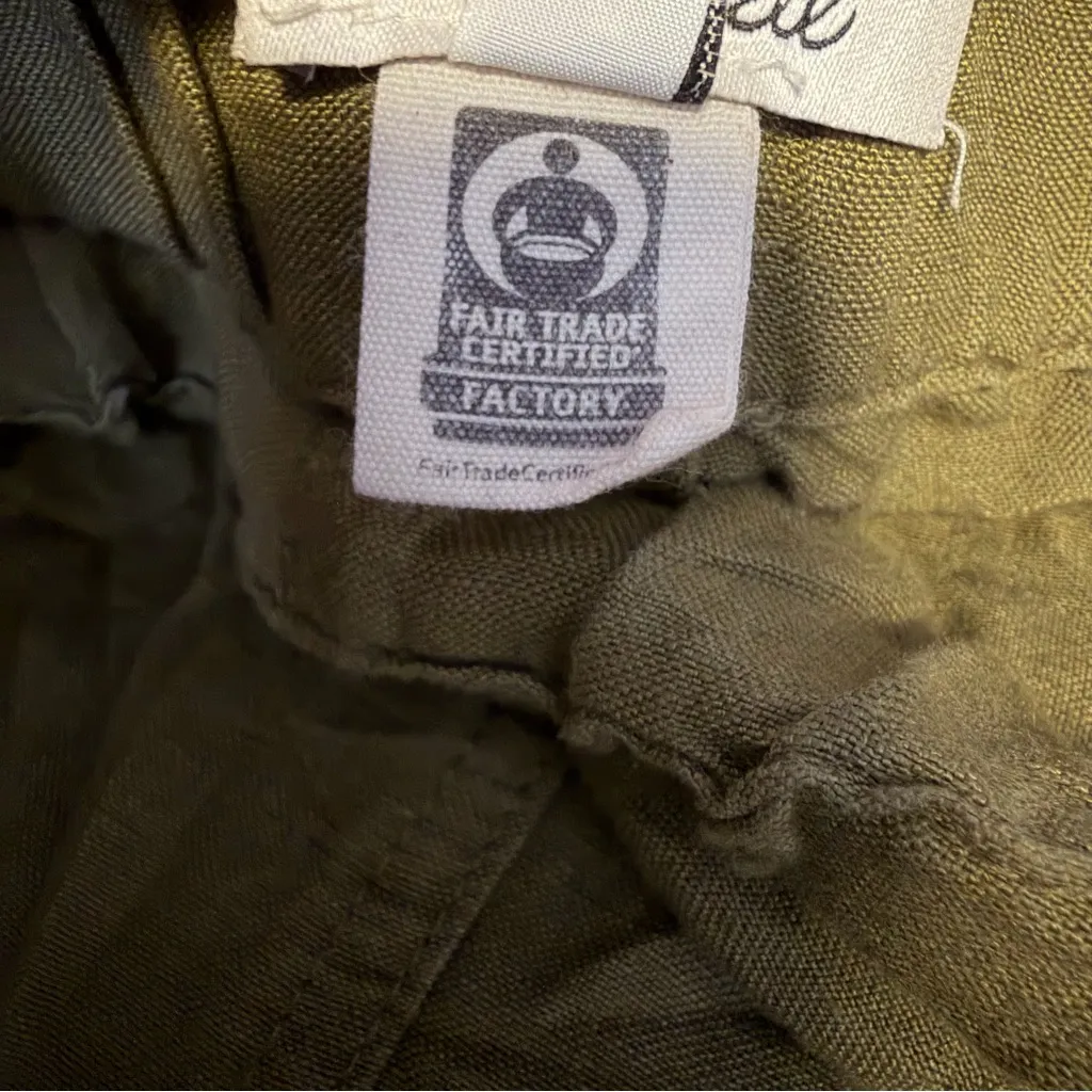 Madewell Linen-Blend Pull-On High-Rise Wide-Leg Pants size M Vintage Moss green - Image 7