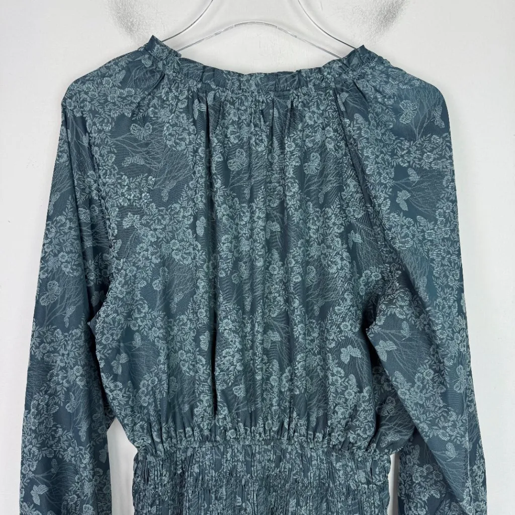 Anthropologie Current Air Dress Floral Pleated Mini Dress Teal Size XS EUC - Image 12