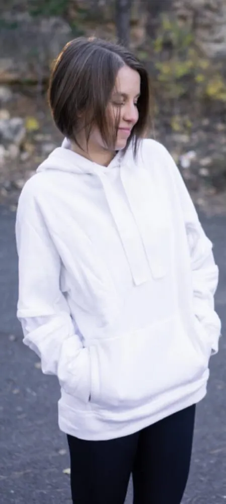 Alala Notch Hoodie Sweatshirt Long Mesh Sleeve Cotton Bamboo White Size XS - Image 1