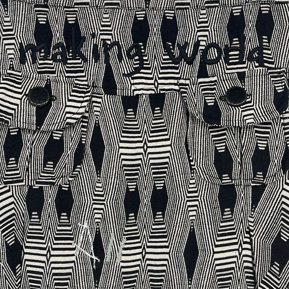 Desigual Patchwork Pleated Skirt Black & White Size 44 - Image 4