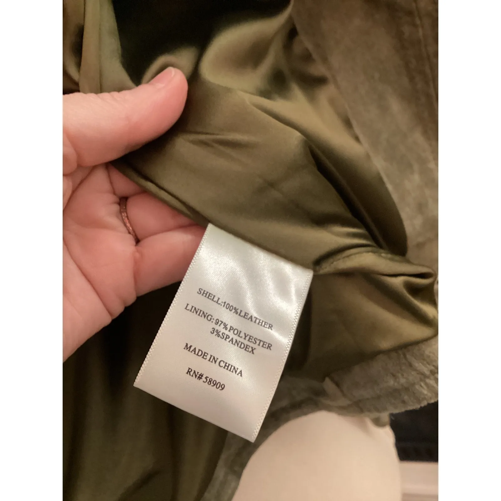 CHELSEA & VIOLET Olive Green Suede Moto Jacket XS - Image 6