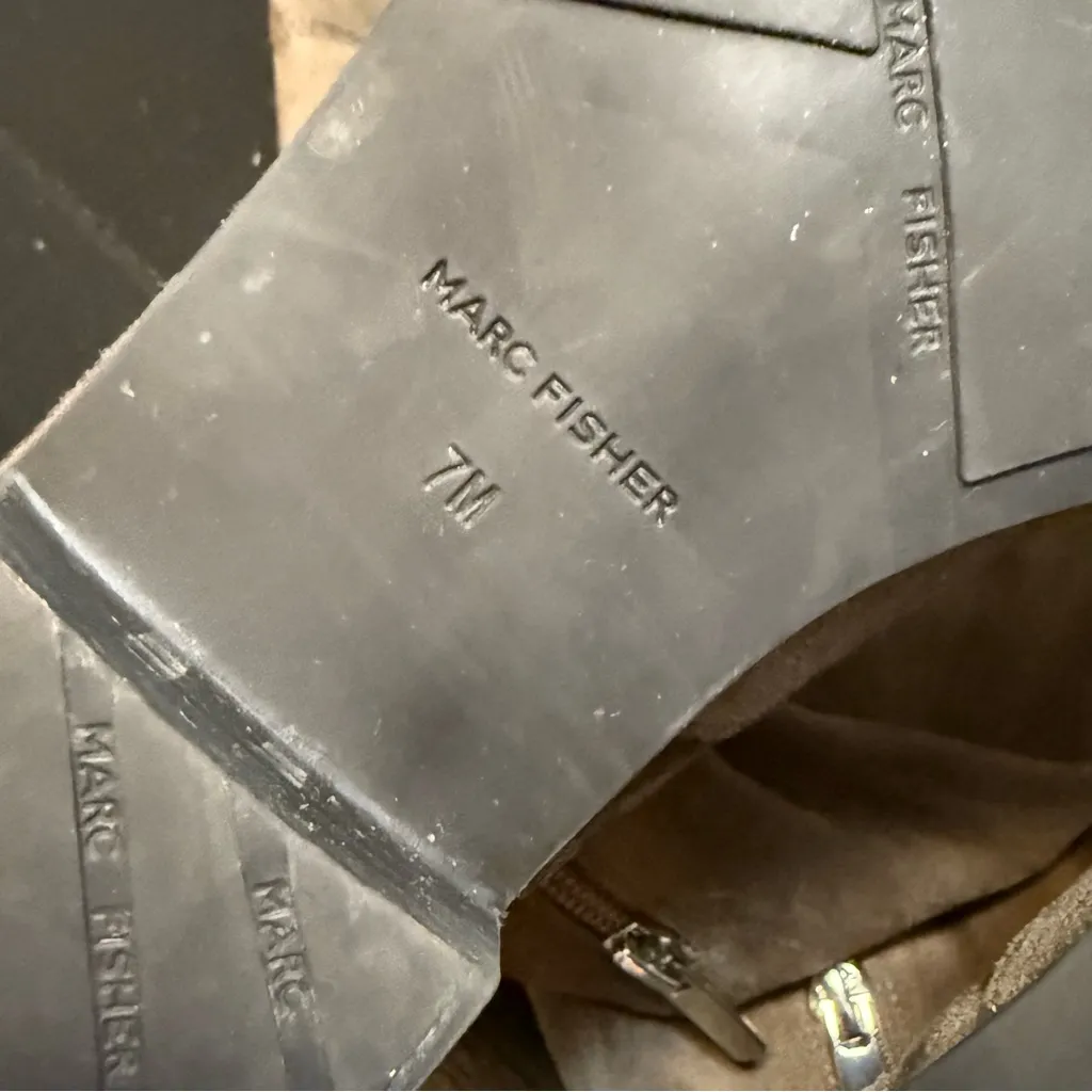 Marc Fisher Taupe Suede Ankle Boots - Image 6