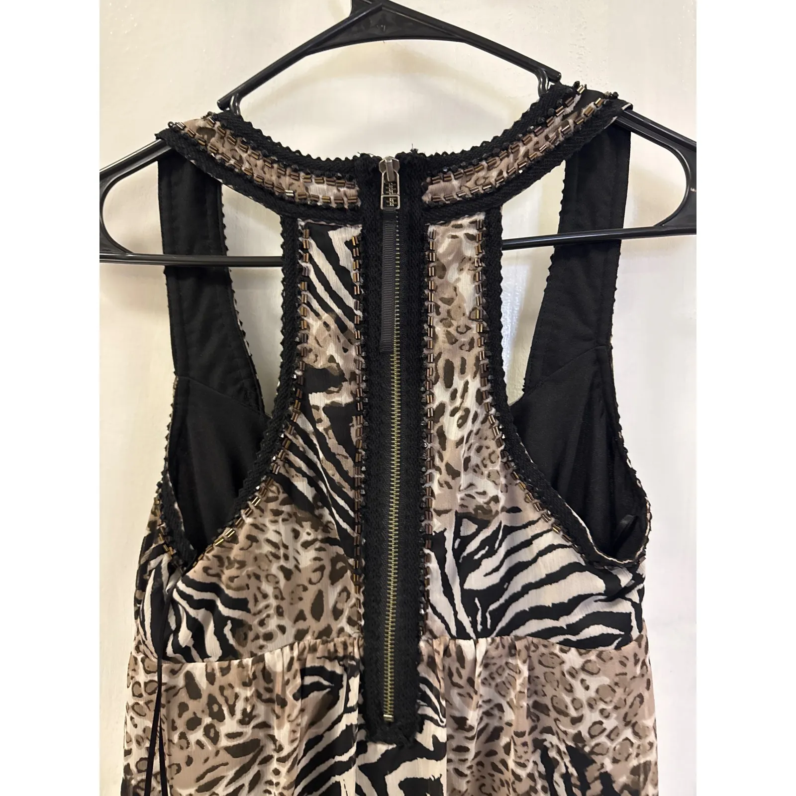 Gorgeous Animal Print Mini Dress Sleeveless‎ Racerback Party Cocktail Event Brown - Image 4