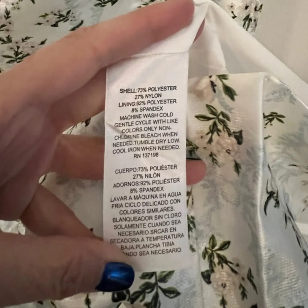 DANIELLE BERNSTEIN 14 White Floral Mini Dress WEWOREWHAT - Image 4