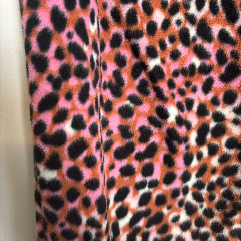 Cuddl Duds Pink Black Leopard Print Fleece Cozy Pajama Lounge Jogger Pants - Image 6