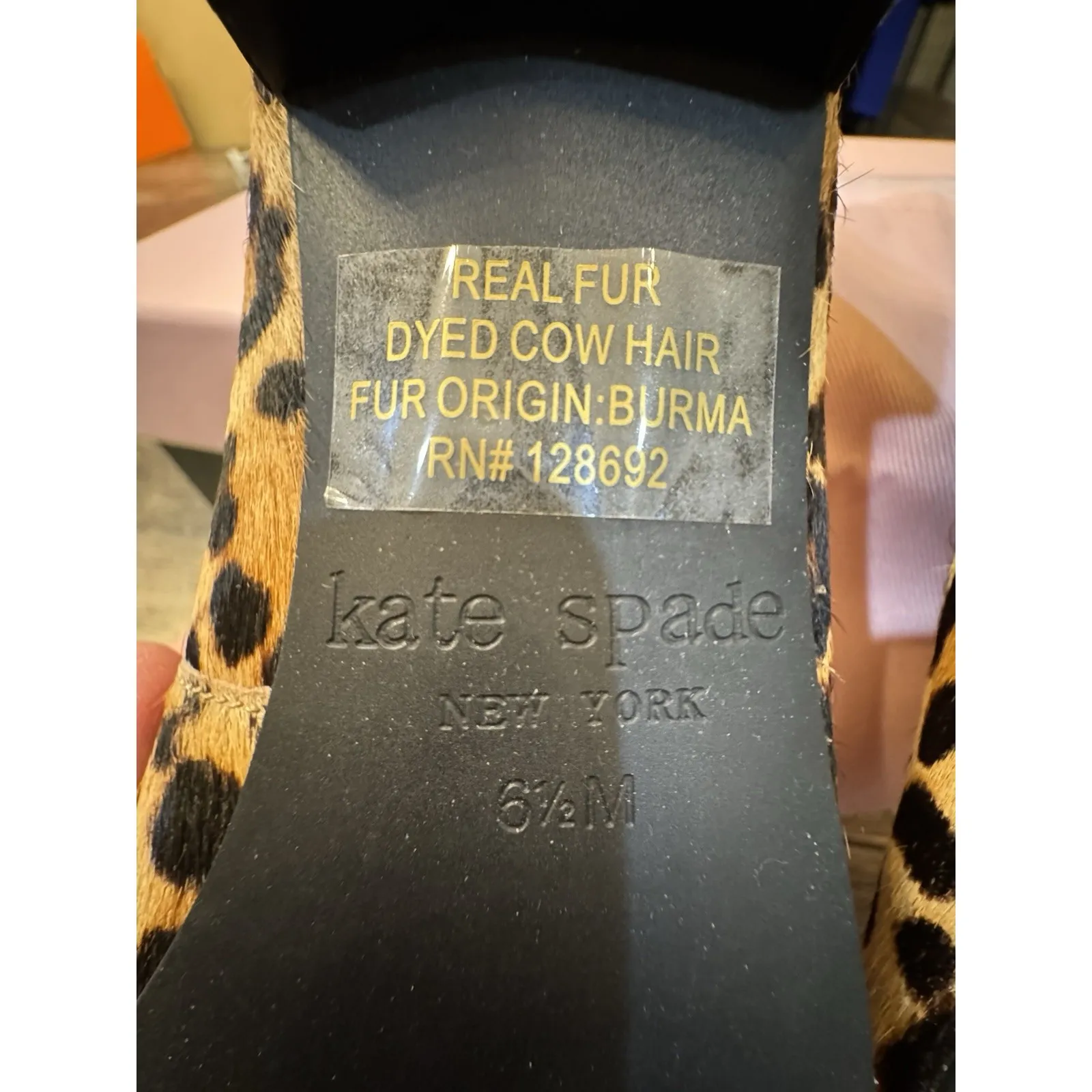 Kate Spade New York Maline Bow Ballet Flat Leopard Hair-calf Leather Slip On 6.5 - Image 11