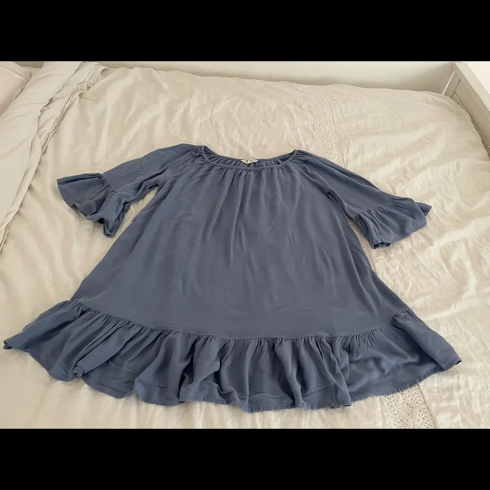 Jack by BB Dakota blue rayon bell sleeves boho fit & flare mini dress, size XS - Image 6